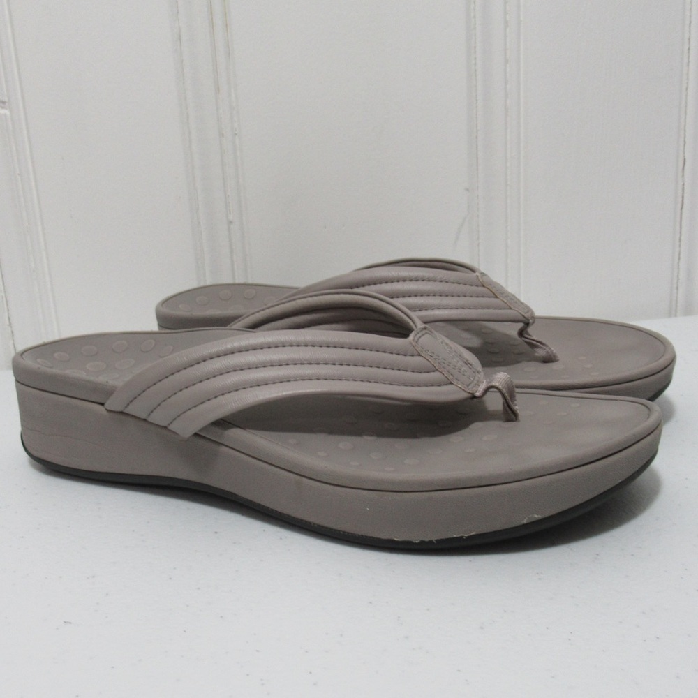 Vionic Gray Platform Wedge Sandals Size 11